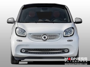 smart fortwo Front Grill Trim - 453 model - w/ smart Emblem - Titania Grey